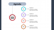 Use Agenda PPT Design With Four Nodes Slide Design