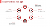 Customized Sales Business Plan PPT Slide Design-Six Node