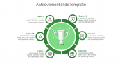 Elegant Achievement Slide Template In Green Color Slide