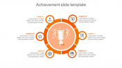 Use Achievement Slide Template In Orange Color Slide