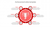 Incredible Achievement Slide Template In Red Color Slide