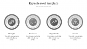Stunning Grey Keynote SWOT Template For Presentation