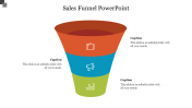 Three Noded Sales Funnel PowerPoint Slide Template
