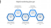 Effective Digital Marketing Plan PPT In Hexagon Model