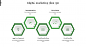 Use Digital Marketing Plan PPT In Green Color Slide