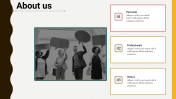 Amazing About us PowerPoint Template with Three Nodes