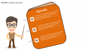 orange color powerpoint agenda slide template