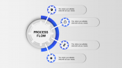 Gearwheel Process Flow PPT Template 4 Blue Presentation