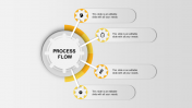 Best Gearwheel Yellow Process Flow PPT Template Designs