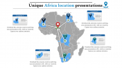 Creative Africa Map Presentation PowerPoint with Four Pinpoints