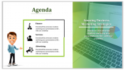 100% Editable Agenda PPT Template with Three Nodes 