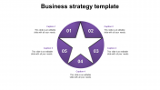Use Business Strategy Template In Purple Color Slide