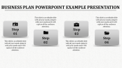 Astounding Business Plan PowerPoint Example with Four Nodes