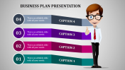 Four stage multi color business paln presentation