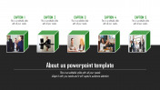 Best About Us PowerPoint Template In Green Color Slide