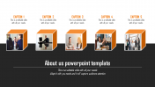 Use About Us PowerPoint Template In Orange Color Slide