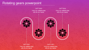 Four Node Rotating Gears In PowerPoint Gradient Color