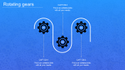 Creative Rotating Gears In PowerPoint Blue Background