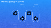 Four Node Rotating Gears In PowerPoint Blue Color