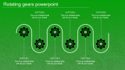 Rotating Gears In PowerPoint With Green Background