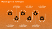 Rotating Gears In PowerPoint With Orange Background