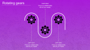 Best Rotating Gears In PowerPoint Purple Background