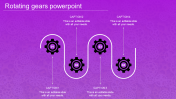 Four Node Rotating Gears In PowerPoint Purple Color