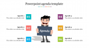Get PowerPoint Agenda Template Slide With Six Node