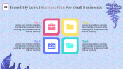 Amazing Business Plan Template PPT With Four Nodes