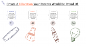 Attractive Education PPT Templates Slide Design-Four Node