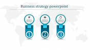 Use Business Strategy PowerPoint With Three Nodes Slide