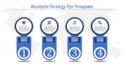 Stunning Business Strategy PPT Template With Four Nodes