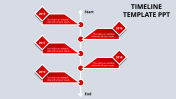 Wiser Timeline Template PPT Slide Design-Red Color