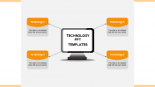 Four Node Technology PowerPoint Templates In Orange Color