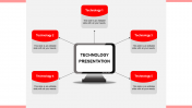 Technology PowerPoint Templates In Red-Color Model