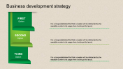Creative Business Development Strategy PPT With Green Color