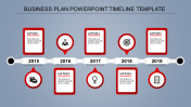 PowerPoint Timeline Template Presentation-Red Color