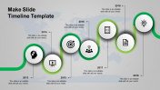Our Predesigned Timeline Template PPT Slides-Green Color