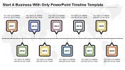 A ten noded powerpoint timeline template