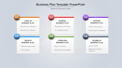 A six noded Business Plan Template PowerPoint