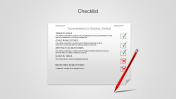 A five noded PPT and Google Slides checklist template