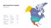Magnetic Map Powerpoint Template - North America slides