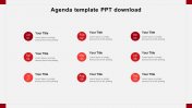 Agenda Template PPT Download For Presentation 9-Node