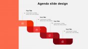 Use Agenda Slide Design In Red Color Model Template