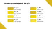 8-Node Yellow PowerPoint Agenda Slide Template Designs