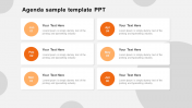 Best Agenda Sample Template PPT With Six Nodes Slide