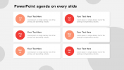 6 Steps PowerPoint Agenda On Every Slide Template