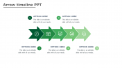 Use Arrow Timeline PPT In Green Color Model Slide Template