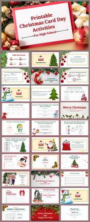 Printable Christmas Card Day Activities For High School PPT