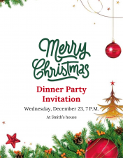 Christmas Dinner Party Invitations PPT and Google Slides 